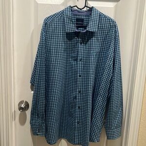 TOMMY BAHAMA BLUE CHECK PIMA COTTON SHIRT MADE IN PERU SIZE 2XB